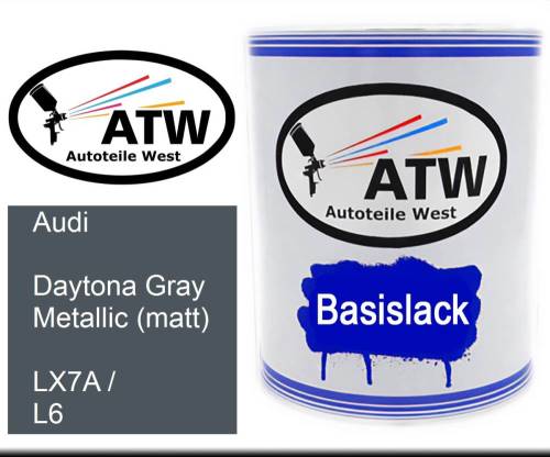 Audi, Daytona Gray Metallic (matt), LX7A / L6: 1L Lackdose, von ATW Autoteile West.